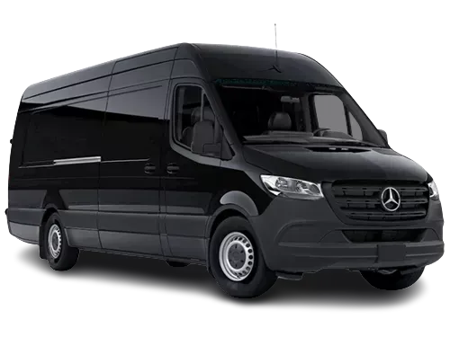 Black Mercedes Sprinter van